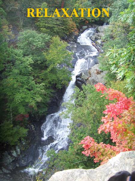 A relaxing waterfall scene